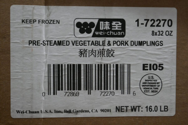 Veg & Pork Dumpling (Gyoza) 8x32oz