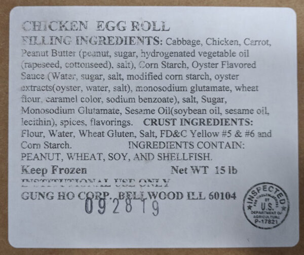 Eggroll – Chicken Gung Ho 72PCS