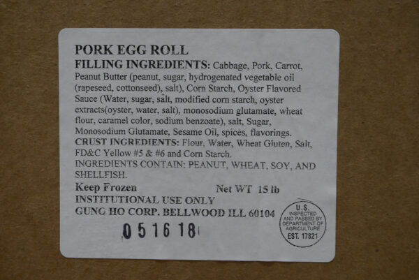 Eggroll – Pork Gung Ho 72PCS