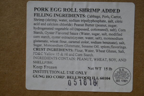 Eggroll – Pork/Shrimp Gung Ho 72PCS